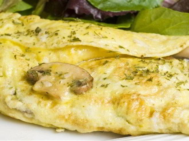 Рецепт омлета с сыром и грибами