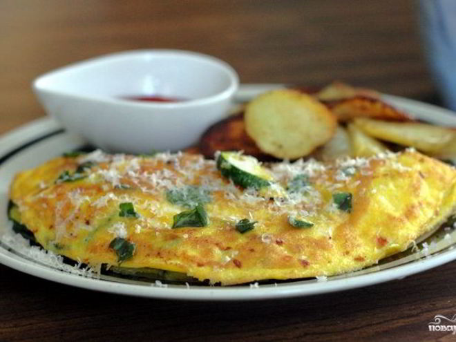 Рецепт омлета с цукини