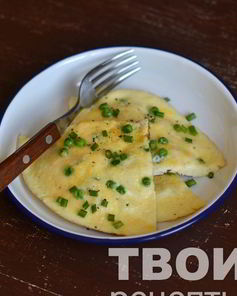 Омлет с зеленым горошком и сыром