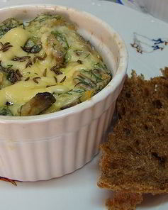 Омлет с зеленью и грибами