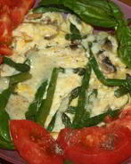 Омлет со спаржей и шампиньонами