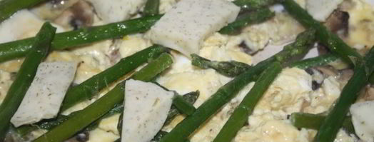 омлет со спаржей и шампиньонами. Шаг 3