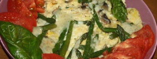 омлет со спаржей и шампиньонами. Шаг 4