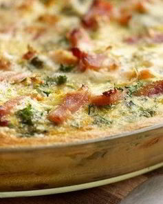 Овощная фриттата с грибами и ветчиной