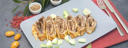 прыгающий омлетный рулет. Шаг 4