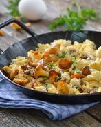 Пышный омлет с лисичками