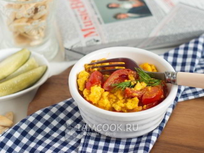 Рецепт вегетарианского омлета с адыгейским сыром