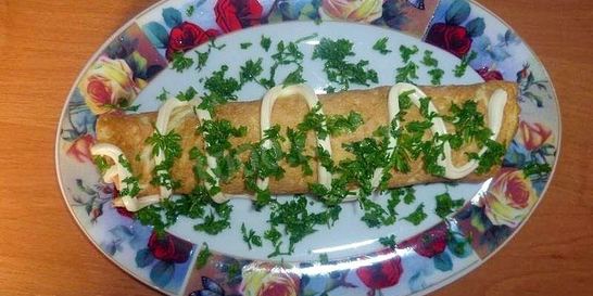 Вкусный омлет с начинкой по-французски