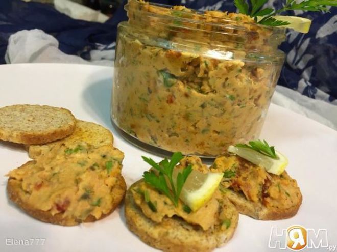 Рецепт паштета из белой фасоли с вялеными помидорами