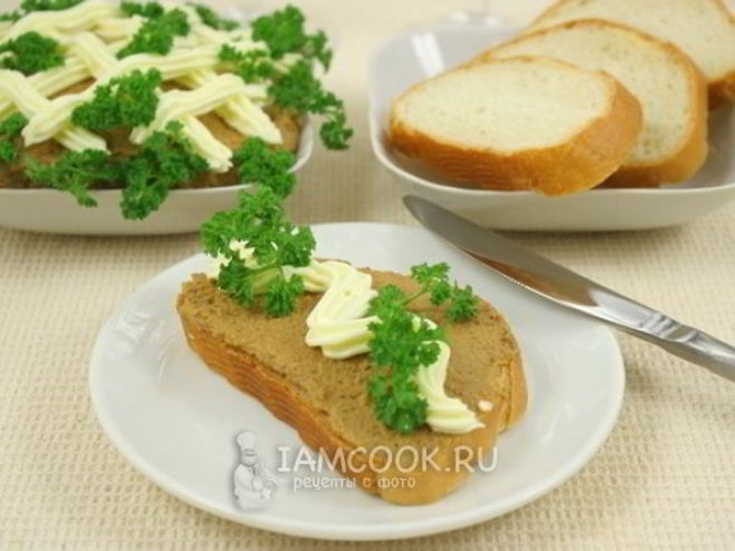 Рецепт паштета из говяжьей печени со сливочным маслом