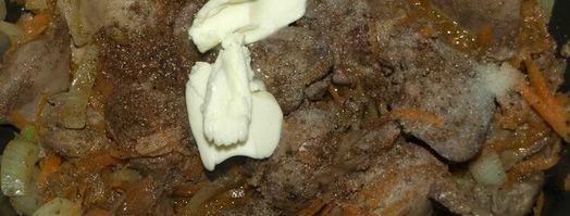 паштет из куриной печени и зеленого горошка. Шаг 4