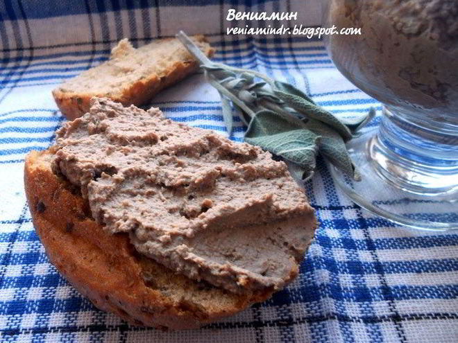 Рецепт паштета из печени, белого вина и шалфея