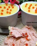 Паштет из семги с красной икрой и белым вином