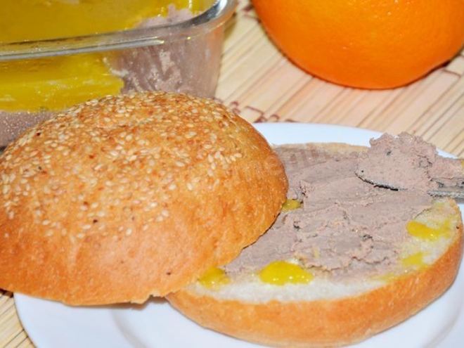 Рецепт печеночного паштета под апельсиновым желе