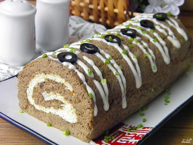 Рецепт печеночного рулета