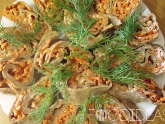 Рецепт печеночных рулетиков