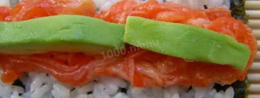 роллы с лососем. Шаг 9