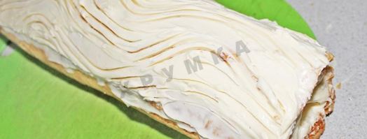 бисквитный рулет с бананом. Шаг 11