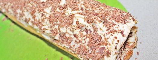 бисквитный рулет с бананом. Шаг 13