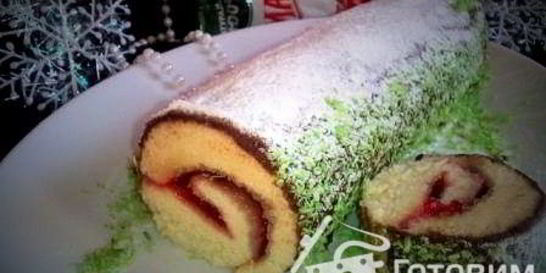 Бисквитный рулет Зимний