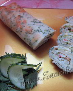 Блинный крабовый рулетик