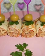 Блинные рулетики с мясной начинкой