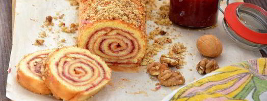 двойной бисквитный рулет с джемом. Шаг 12