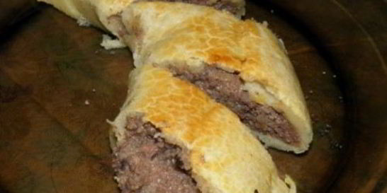 Картофельный рулет с потрохами