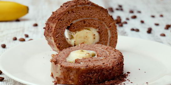 Кофейный рулет с бананом