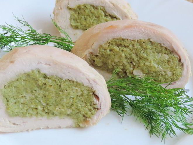 Рецепт куриного рулета с брокколи