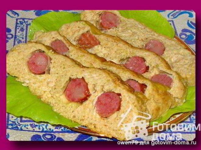 Рецепт куриного рулета с копчеными колбасками