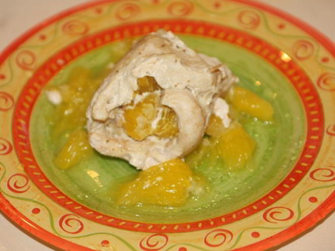 Рецепт куриных рулетиков с апельсиновой начинкой