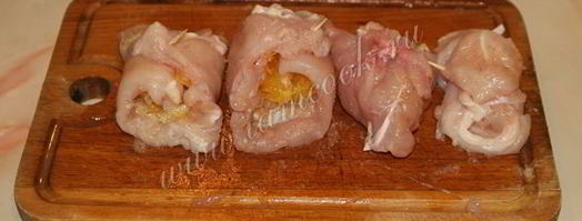 куриные рулетики с апельсиновой начинкой. Шаг 5