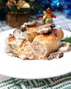 Куриные рулетики с грибами и сыром