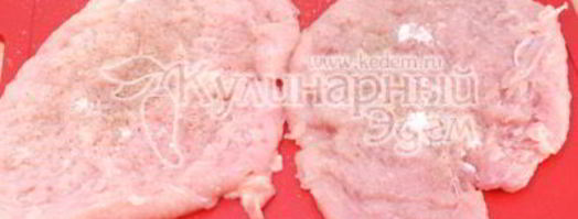 куриные рулетики с грибами и сыром. Шаг 2