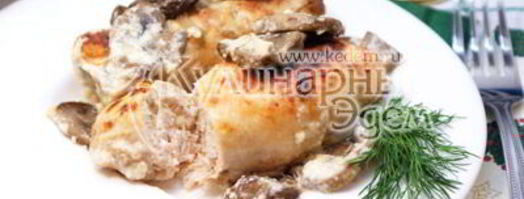 куриные рулетики с грибами и сыром. Шаг 11