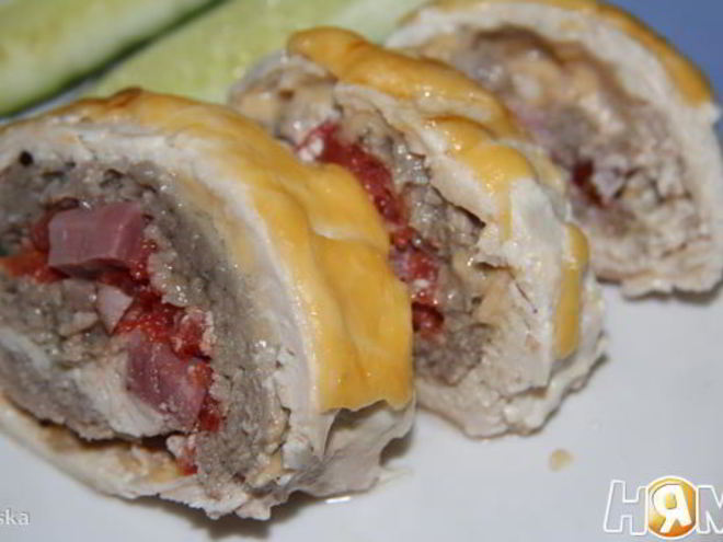 Рецепт мясного рулета мозайка