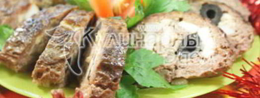 мясной рулет с грибами. Шаг 7