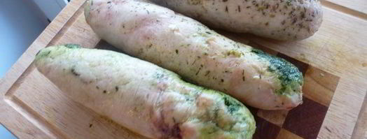 отварные куриные рулетики с двумя видами начинки. Шаг 8