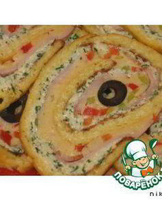 Праздничный сырный рулет