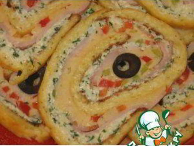 Рецепт праздничного сырного рулета