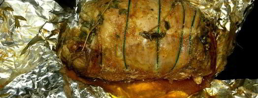 рулет из индейки со шпинатом и орехами. Шаг 10