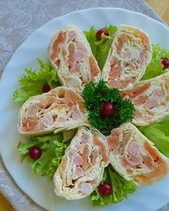 Рулет из лаваша с креветками