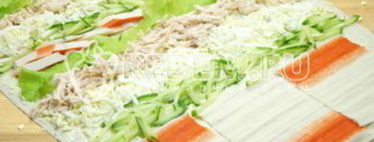 рулет из лаваша северное сияние. Шаг 3