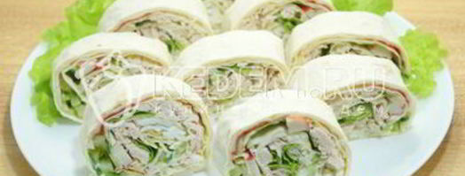 рулет из лаваша северное сияние. Шаг 5