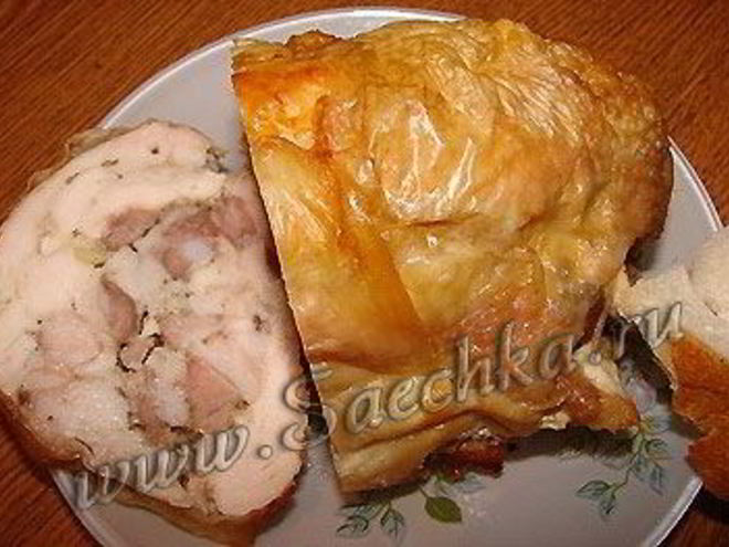 Рецепт рулета куриного со свининой
