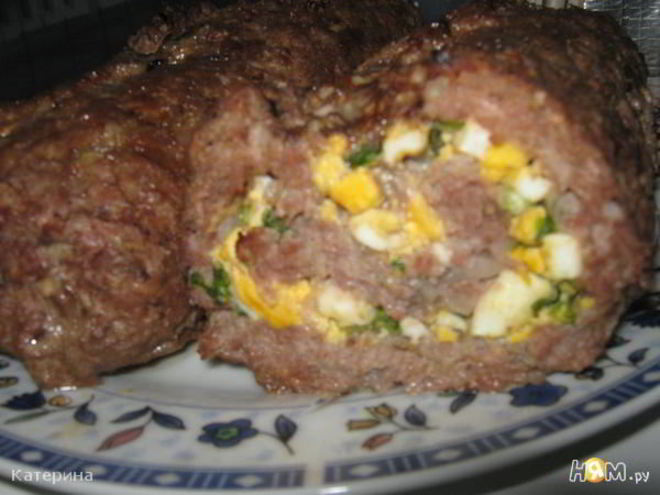 Рецепт рулета мясного с луком и яйцом