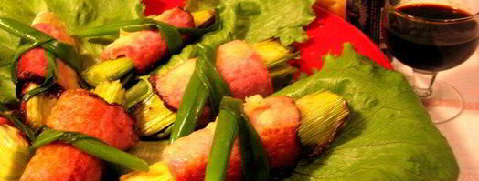 рулетики-букетики под сыром джюгас. Шаг 13