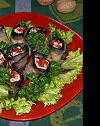 Рулетики из баклажанов ореховые