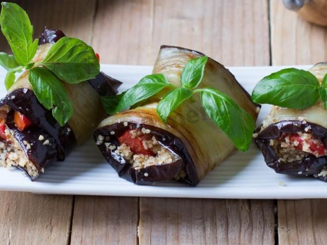 Рецепт рулетиков из баклажанов с грецкими орехами